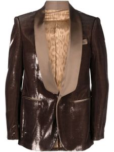 Roberto Cavalli blazer droit à effet métallisé - Marron