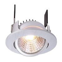 KapegoLED plafondinbouwlamp, COB-68-350 mA-2700 K rond, plat, zilver geborsteld EEK: A++