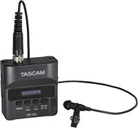 Tascam DR-10L digitale audiorecorder met lavalier-microfoon, zwart