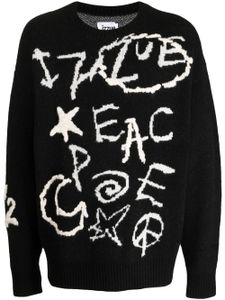 izzue pull à logo en jacquard - Noir