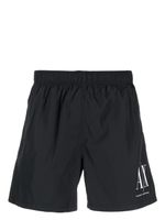 Armani Exchange short de bain à logo imprimé - Noir - thumbnail