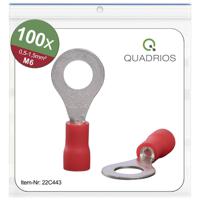 Quadrios 22C443 Ringkabelschoen Dwarsdoorsnede (max.): 1.5 mm² Gat diameter: 6.5 mm Deels geïsoleerd Rood 1 set(s) - thumbnail