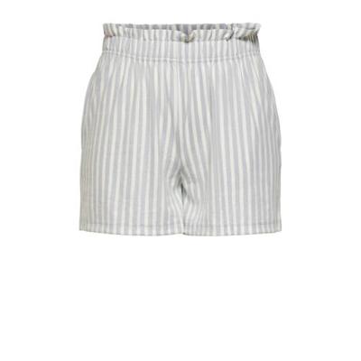 ONLY gestreepte short ONLJOLLA grijsblauw/ecru