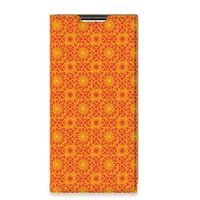 Samsung Galaxy S22 Ultra Hoesje met Magneet Batik Oranje