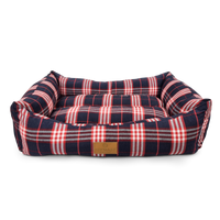 Topmast Dänish Hondenmand - Tartan Blauw & Rood - Medium - 62 x 44 x 22 cm