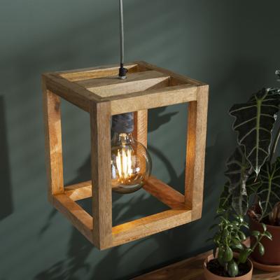 Hanglamp Thelma 25 x 25cm - Massief mango naturel Hanglamp Thelma 25 x 25cm - Massief mango naturel