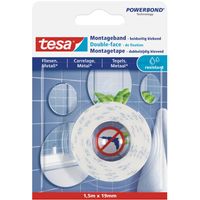 1x Tesa dubbelzijdig montage tape waterproof op rol 1,5 meter   -