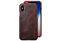 Pierre Cardin echt lederen hardcase hoes iPhone X / XS coffee