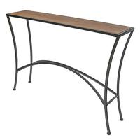 Clayre & Eef Sidetable 122x27x85 cm Zwart Bruin Ijzer Hout Wandtafel