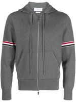 Thom Browne hoodie zippé à rayures - Gris