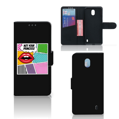 Nokia 1 Plus Wallet Case met Pasjes Popart Princess