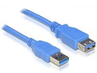 Delock USB-kabel USB 3.2 Gen1 (USB 3.0 / USB 3.1 Gen1) USB-A stekker, USB-A bus 2.00 m Blauw Vergulde steekcontacten 82539