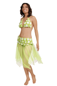 Groene bikini top en rokje One size  -