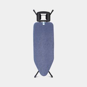 Brabantia Strijkplank C, 124x45 cm Denim Blue met solide strijkijzerhouder - Black