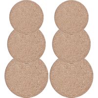 Set van 6x pannenonderzetters kurk rond 20/23/26 cm