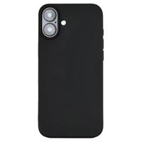 JT Berlin BackCase Pankow Soft siliconen hoes compatibel met Apple iPhone 16 (flexibele TPU cover, draadloos opladen compatibele beschermhoes, versterkte hoeken) zwart