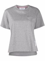 Thom Browne t-shirt en coton à détail tricolore - Gris