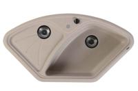 Sapho spoelbak 105x56cm met kraangat beige graniet