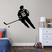 Muurstickers - Hockey Girl Player / Gepersonaliseerde naam en nummer / 02 - thumbnail