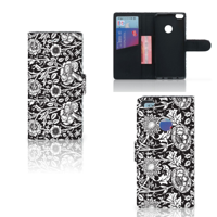 Huawei P8 Lite 2017 Hoesje Black Flowers