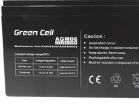 Green Cell AGM06 Loodaccu 12 V 9 Ah Loodvlies (AGM) (b x h x d) 151 x 95 x 65 mm Kabelschoen 6.35 mm Cyclusbestendig, Onderhoudsvrij - thumbnail