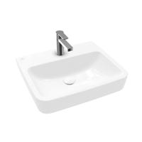 Villeroy & Boch O.novo wastafel onderzijde geslepen 55x46cm m.1 kraangat ceramic+ wit 4A41MJR1 - thumbnail