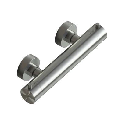 Douchekraan Hotbath Archie 15cm Hartafstand Thermostatisch Opbouw Geborsteld RVS 2 Greeps