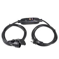 as - Schwabe 45222 PRCD Zwischenschalter mit Leitung (2x1,5 m), Schutzkontaktstecker und Kupplung mit Schutzklappe, 230 V, 16 A