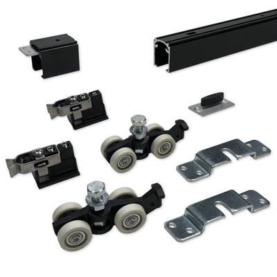 Argenta Proslide complete schuifdeurset 3 meter rail - Standaard close - Max. 100kg - Zwart - Opbouw bevestiging