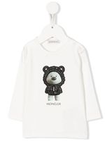 Moncler Enfant t-shirt en coton à logo imprimé - Blanc