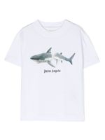 Palm Angels Kids t-shirt en coton biologique à imprimé requin - Blanc - thumbnail