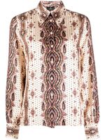 ETRO paisley-print long-sleeve silk shirt - Tons neutres