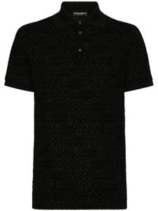 Dolce & Gabbana polo en coton à logo imprimé - Noir