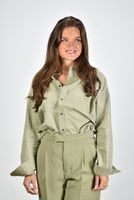 Ami Paris blouse Classic USH161.CO0063 groen - thumbnail