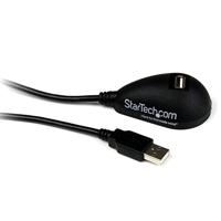 StarTech.com USB 2.0 verlengkabel 1,5m met dockingstation, USB-A verlengkabel stekker op bus met voet in zwart