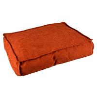 duvoplus, Rechthoekig kussen Velvet Copper M, 76 x 56 x 13 cm, rood, milieuvriendelijk, vulling 100% gerecycled, antislip bodem, comfortabele en warme slaapplaats, voor honden