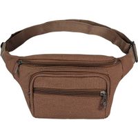 Heuptasje/buideltasje/fanny pack mocca bruin vierkant 25 x 15 cm - thumbnail