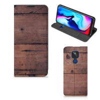 Motorola Moto G9 Play Book Wallet Case Old Wood - thumbnail