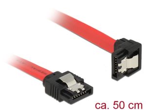 Delock 83979 SATA 6 Gb/s Kabel recht naar beneden haaks 50cm rood