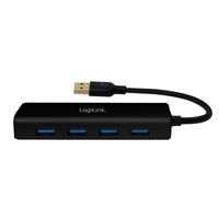 LogiLink UA0295 interface hub USB 3.2 Gen 1 (3.1 Gen 1) Type-A 5000 Mbit/s Zwart - thumbnail