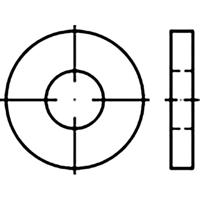 TOOLCRAFT Onderlegringen RVS A4 10 stuk(s) TO-5378097