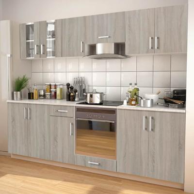 vidaXL Keukenkastenset met afzuigkap 8-delig eiken look vidaXL Keukenkastenset met afzuigkap 8-delig eiken look