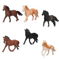 Paarden speelgoed figuren - 6x stuks - 13,5 cm - kunststof - voor kinderen - Speelgoeddieren