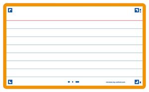 Flashcard Oxford 2.0 75x125mm 80vel 250gr lijn oranje