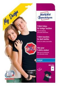 Avery-Zweckform My Design T-Shirt MD1004 Inkjet-textielfolie DIN A4 Voor gekleurd textiel, Geoptimaliseerd voor inkjet 8 vellen