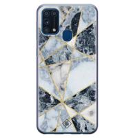 Samsung Galaxy M31 siliconen hoesje - Marmer blauw
