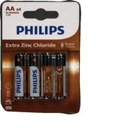 PHILIPS AA-Batterijen 4 Stuks - R6L4B10 - Zinkchloride Technologie - 3 Jaar Houdbaarheid