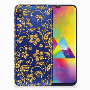 Samsung Galaxy M20 (Power) TPU Case Gouden Bloemen