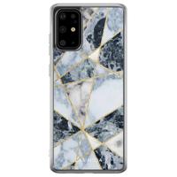 Samsung Galaxy S20 Plus siliconen hoesje - Marmer blauw