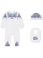 Dolce & Gabbana Kids trousseau de naissance à imprimé Majolica - Blanc